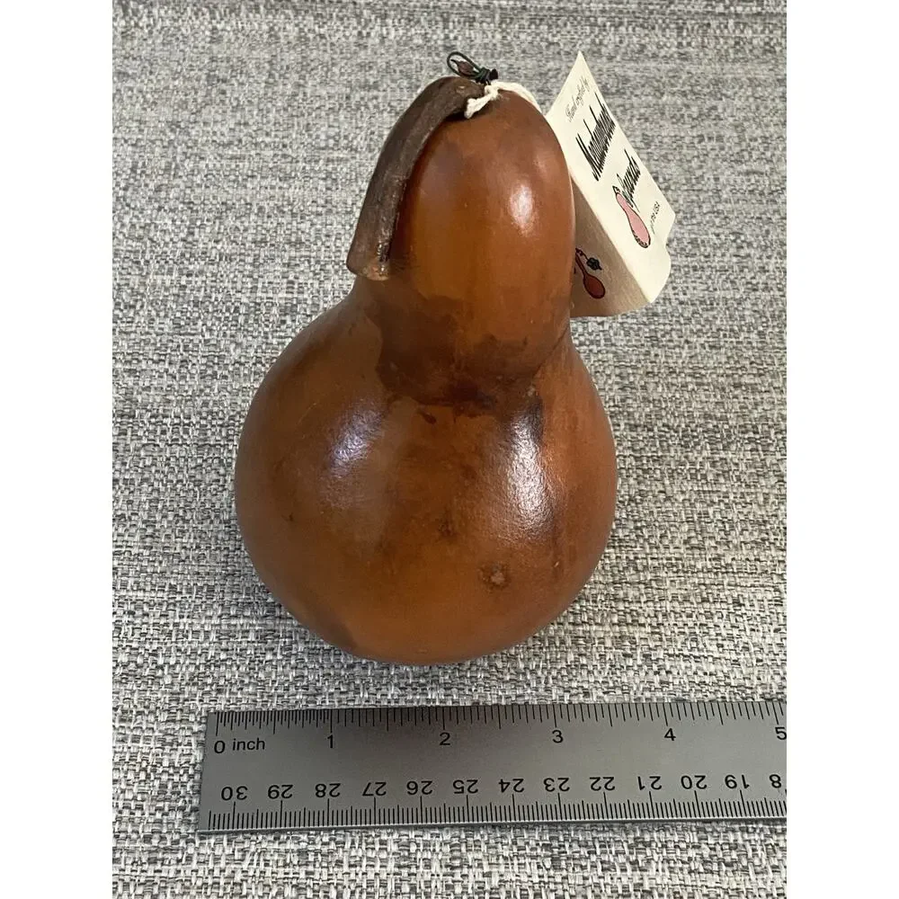 Handcrafted Decorative Pear Gourd • Natural Dried Gourd Art • Rustic Farmhouse D